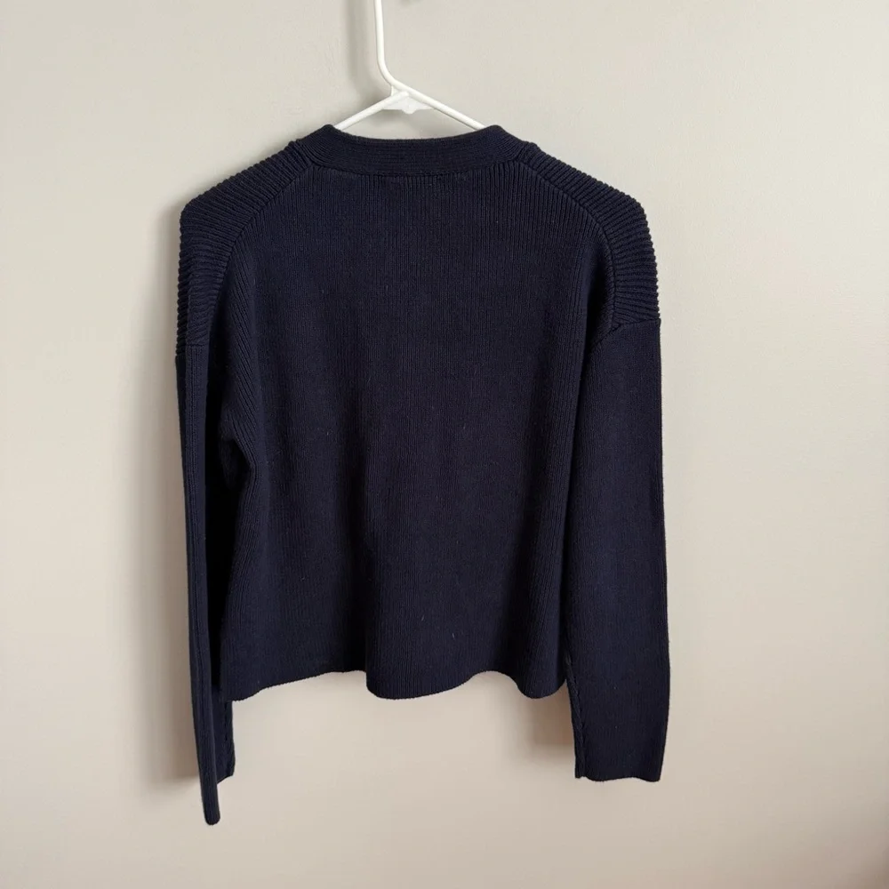 Alex Mill XS Jo Ribbed Cardigan Sweater Navy 100% Cotton VGUC